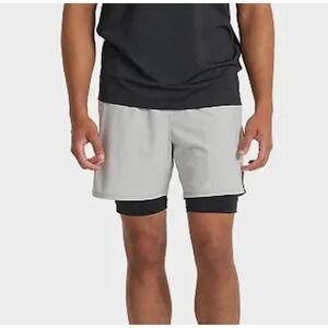Vuori Mens Fullerton Lined Performance Shorts Gray Size L Athletic Training